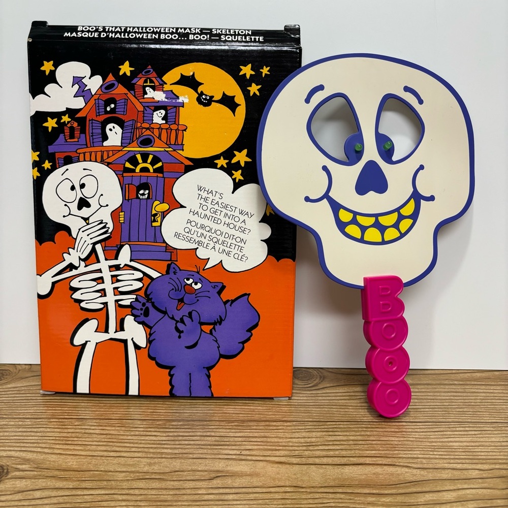 Avon Halloween Hand Held Skeleton Skull Mask